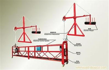 Aerial Working Hot Galvanized Suspended Access Platforms ZLP630 With Steel Wire Rope 8.3MM